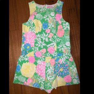 Lily Pulitzer Gretch Romper Hibiscus Stroll Size 8